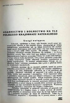 Osadnictwo i rolnictwo na tle polskiego krajobrazu naturalnego