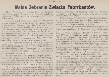 Walne Zebranie Związku Fabrykant&oacute;w w dniu 17.04.1939 r.