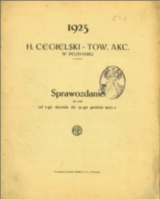 Sprawozdanie za czas od 1-go stycznia do 31-go grudnia 1923 roku.