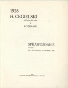 Sprawozdanie za czas od 1 styczna do 31 grudnia r. 1928.