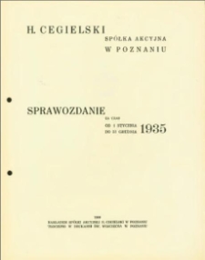 Sprawozdanie za czas od 1-go stycznia do 31-go grudnia 1935 r.