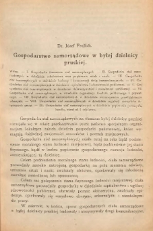 Gospodarstwo samorządowe w byłej dzielnicy pruskiej