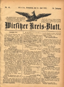 Wirsitzer Kreis-Blatt: herausgegeben vom K&ouml;niglichen Landraths-Amte 1903.06.13 Jg.59 Nr46