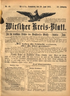 Wirsitzer Kreis-Blatt: herausgegeben vom K&ouml;niglichen Landraths-Amte 1903.06.20 Jg.59 Nr48