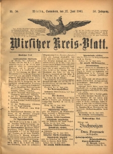 Wirsitzer Kreis-Blatt: herausgegeben vom K&ouml;niglichen Landraths-Amte 1903.06.27 Jg.59 Nr50