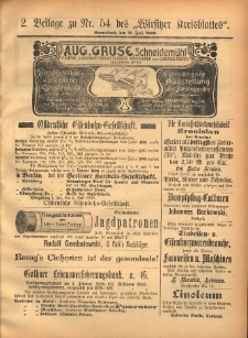 2. Beilage zu Nr.54 des &bdquo;Wirsitzer Kreisblattes&rdquo; 1903.07.11