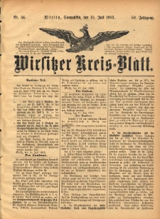 Wirsitzer Kreis-Blatt: herausgegeben vom K&ouml;niglichen Landraths-Amte 1903.07.18 Jg.59 Nr56