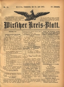 Wirsitzer Kreis-Blatt: herausgegeben vom K&ouml;niglichen Landraths-Amte 1903.07.25 Jg.59 Nr58