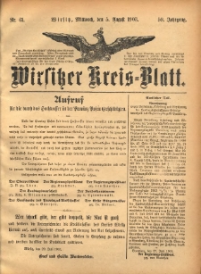 Wirsitzer Kreis-Blatt: herausgegeben vom K&ouml;niglichen Landraths-Amte 1903.08.05 Jg.59 Nr61