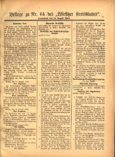 Beilage zu Nr.64 des &bdquo;Wirsitzer Kreisblattes&rdquo; 1903.08.15