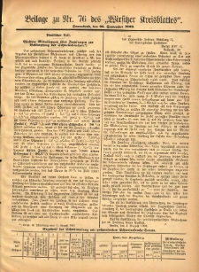 Beilage zu Nr.76 des &bdquo;Wirsitzer Kreisblattes&rdquo; 1903.09.26