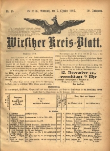 Wirsitzer Kreis-Blatt: herausgegeben vom K&ouml;niglichen Landraths-Amte 1903.10.07 Jg.59 Nr79