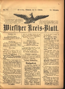 Wirsitzer Kreis-Blatt: herausgegeben vom Königlichen Landraths-Amte 1903.10.21 Jg.59 Nr83