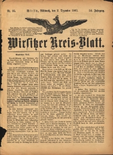 Wirsitzer Kreis-Blatt: herausgegeben vom K&ouml;niglichen Landraths-Amte 1903.12.02 Jg.59 Nr95