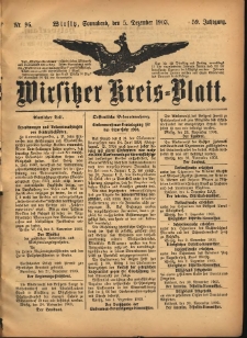 Wirsitzer Kreis-Blatt: herausgegeben vom K&ouml;niglichen Landraths-Amte 1903.12.05 Jg.59 Nr96