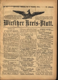 Wirsitzer Kreis-Blatt: herausgegeben vom K&ouml;niglichen Landraths-Amte 1903.12.09 Jg.59 Nr97