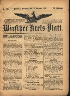 Wirsitzer Kreis-Blatt: herausgegeben vom K&ouml;niglichen Landraths-Amte 1903.12.23 Jg.59 Nr101