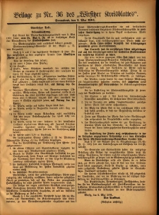 Beilage zu Nr.36 des &bdquo;Wirsitzer Kreisblattes&rdquo; 1904.05.07
