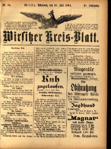 Wirsitzer Kreis-Blatt: herausgegeben vom K&ouml;niglichen Landraths-Amte 1904.07.13 Jg.60 Nr55