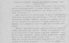 Statut prawa porządkowego z roku 1462 (dokończenie)