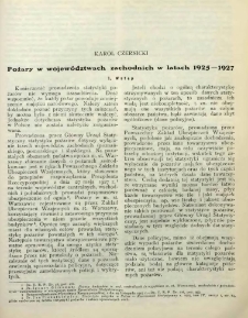 Pożary w województwach zachodnich w latach 1925-1927