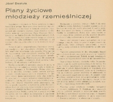 Plany życiowe młodzieży rzemieślniczej