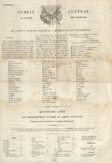 Comit&eacute; Central en Faveur des Polonais : Le Comit&eacute; Central Polonais a Messieurs les Electeurs