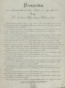 Prospectus your un Journal relatif aux Arts, M&eacute;tiers et Agriculture