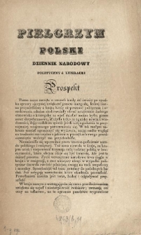 Pielgrzym Polski Dziennik Narodowy Polityczny i Literacki : Prospekt