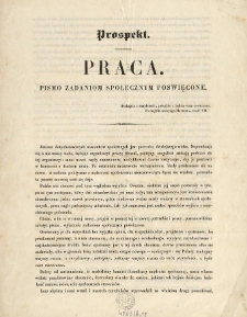 Prospekt. Praca. Pismo zadaniom społecznym poswięcone