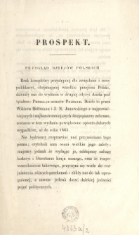 Przegląd Dziej&oacute;w Polskich. Prospekt