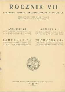 Rocznik VII Polskiego Związku Przemysłowców Metalowych [1927]