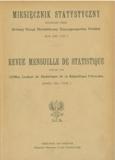 Miesięcznik Statystyczny Rok 1920 Tom 1