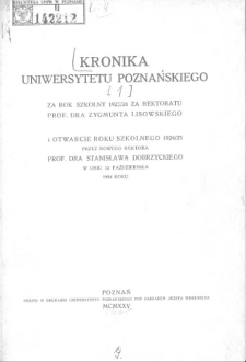 Kronika Uniwersytetu Poznańskiego 1923/1924-1936/1937