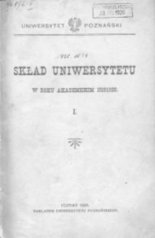 Uniwersytet Poznański: skład osobowy 1919/1920-1938/1939