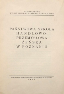 Państwowa szkoła handlowo-przemysłowa żeńska w Poznaniu