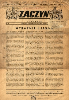 Zaczyn : tygodnik.1936.12.10 R.1 Nr2