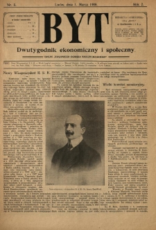 Byt : dwutygodnik ekonomiczny i społeczny ; organ "Krajowego Ogniska Nauczycielskiego". 1908.03.01 R.2 Nr5
