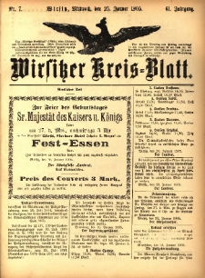 Wirsitzer Kreis-Blatt: herausgegeben vom Königlichen Landraths-Amte 1905.01.25 Jg.61 Nr7