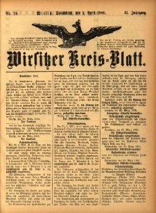 Wirsitzer Kreis-Blatt: herausgegeben vom Königlichen Landraths-Amte 1905.04.01 Jg.61 Nr26