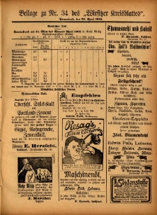 Beilage zu Nr.34 des „Wirsitzer Kreisblattes” 1905.04.29