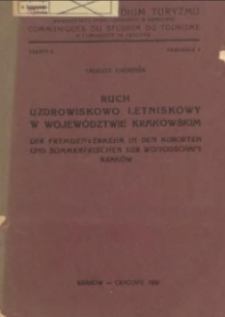 Ruch uzdrowiskowo letniskowy w województwie krakowskim