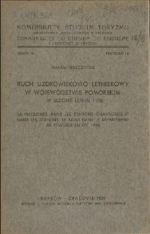 Ruch uzdrowiskowo-letniskowy w województwie pomorskim w sezonie letnim 1938