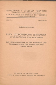 Ruch uzdrowiskowo-letniskowy w województwie stanisławskim