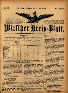 Wirsitzer Kreis-Blatt: herausgegeben vom Königlichen Landraths-Amte 1905.07.05 Jg.61 Nr53