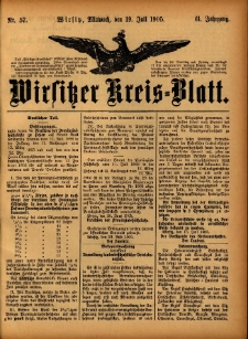 Wirsitzer Kreis-Blatt: herausgegeben vom Königlichen Landraths-Amte 1905.07.19 Jg.61 Nr57