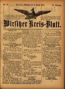 Wirsitzer Kreis-Blatt: herausgegeben vom Königlichen Landraths-Amte 1905.08.09 Jg.61 Nr63