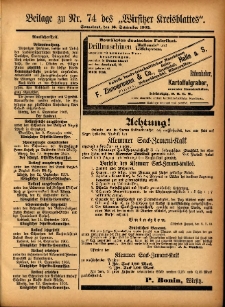 Beilage zu Nr.74 des „Wirsitzer Kreisblattes” 1905.09.16
