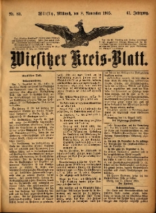 Wirsitzer Kreis-Blatt: herausgegeben vom Königlichen Landraths-Amte 1905.11.08 Jg.61 Nr89