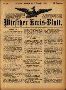 Wirsitzer Kreis-Blatt: herausgegeben vom Königlichen Landraths-Amte 1905.12.06 Jg.61 Nr97